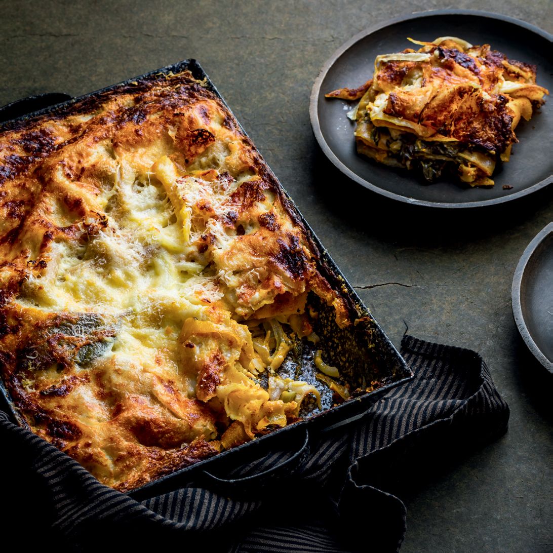 Squash and swiss chard lasagne