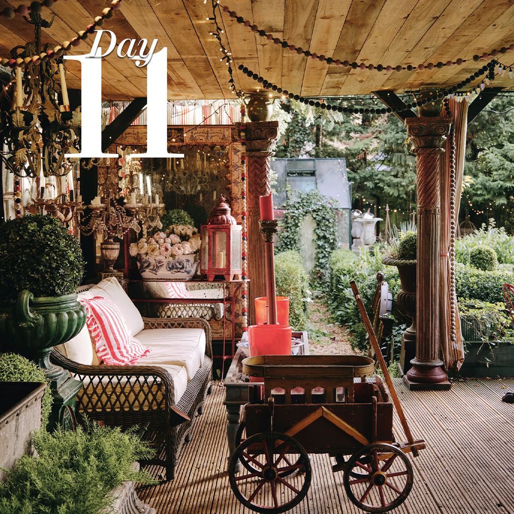 Image may contain Architecture Building House Housing Porch Machine Wheel Transportation Vehicle and Wagon