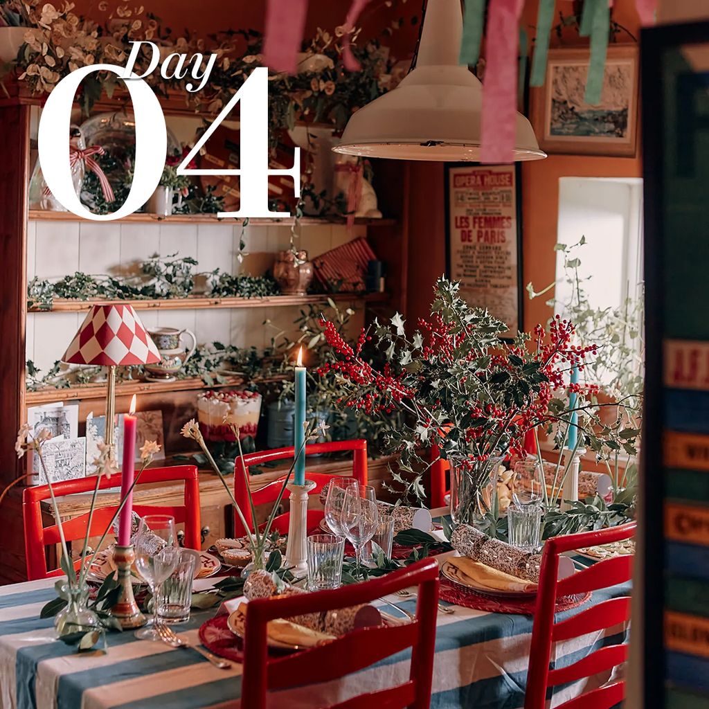 Image may contain Architecture Building Dining Room Dining Table Furniture Indoors Room Table Cutlery and Fork