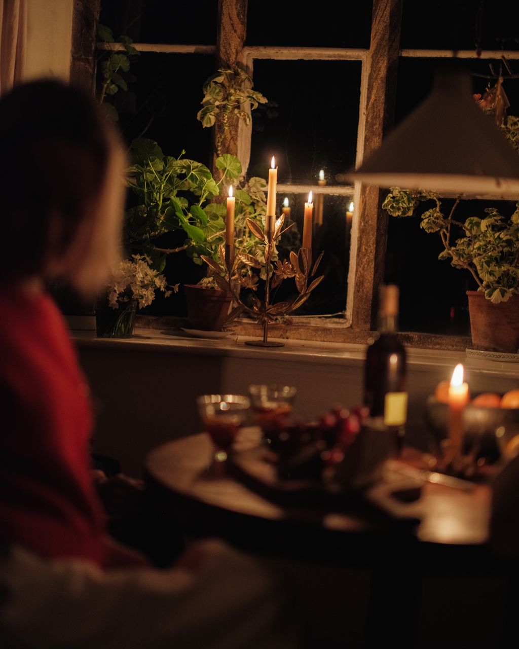 Image may contain Adult Person Candle Plant Candlestick People Festival and Hanukkah Menorah