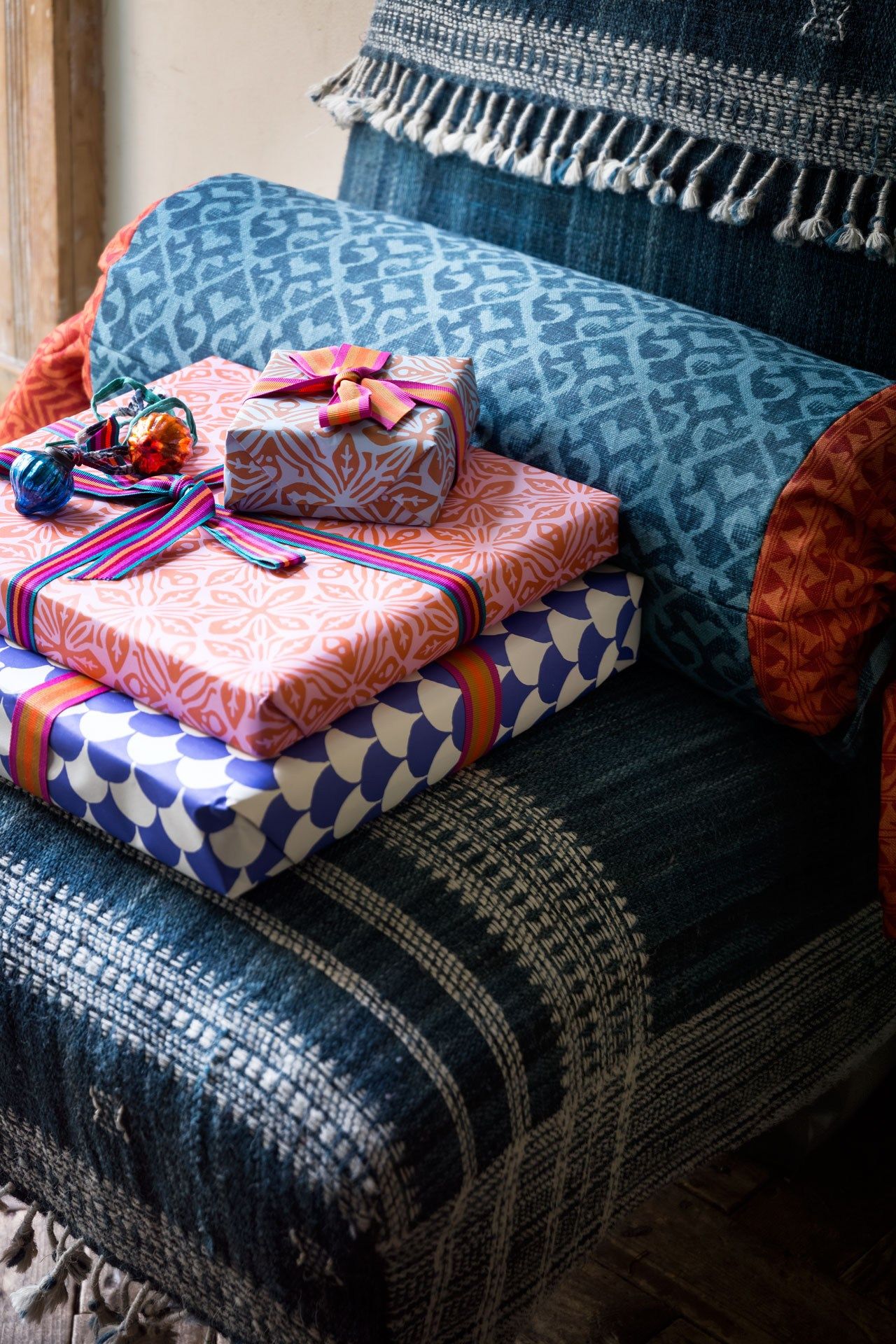 Presents wrapped in papers by Cambridge Imprint another House amp Garden favourite