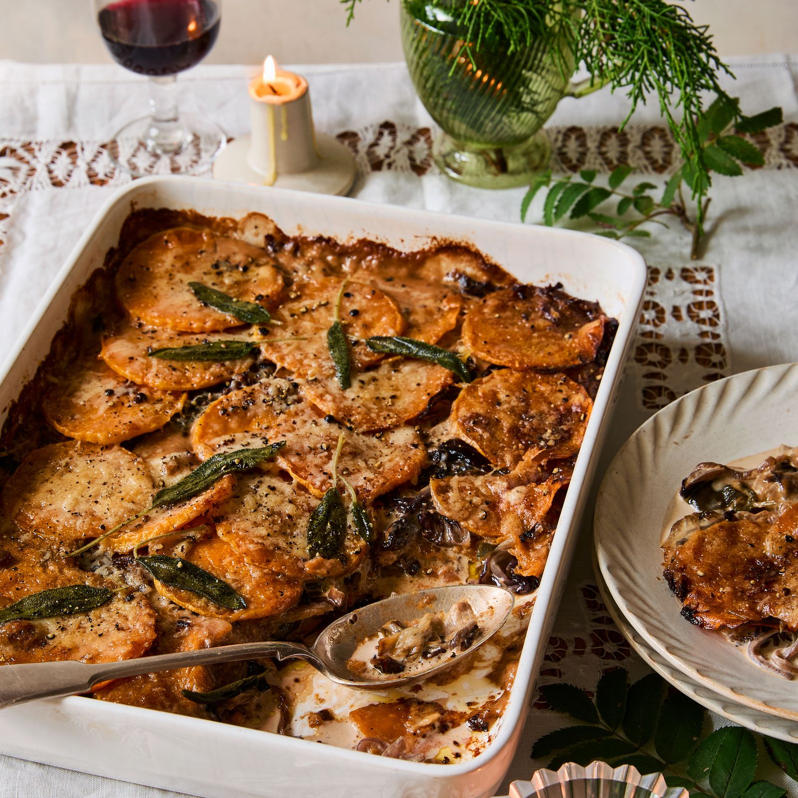 Pumpkin and sage gratin