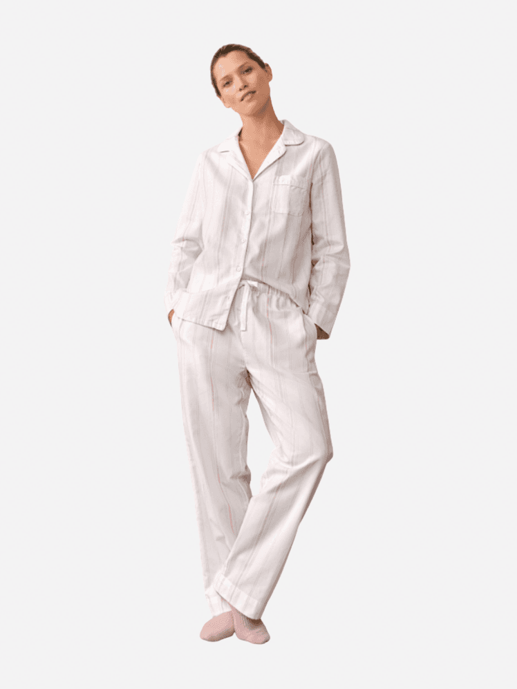 Image may contain: Clothing, Pajamas, Formal Wear, and Suit